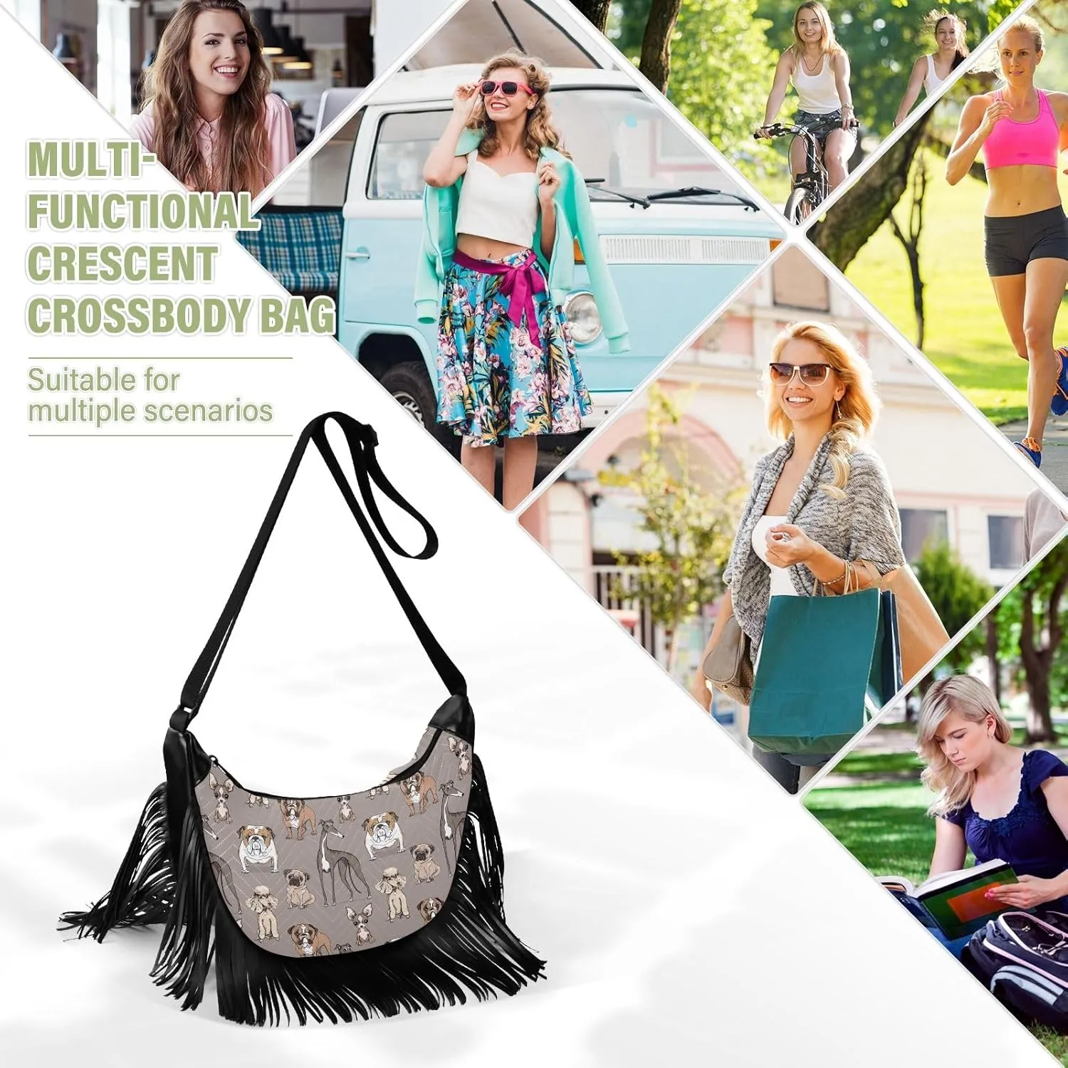 Fringe Bag Crossbody Purse Tassel Western Handbags Hippie Purses for Women Crossbody
