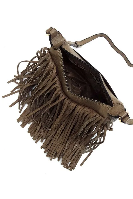 Fringe Hobo Crossbody