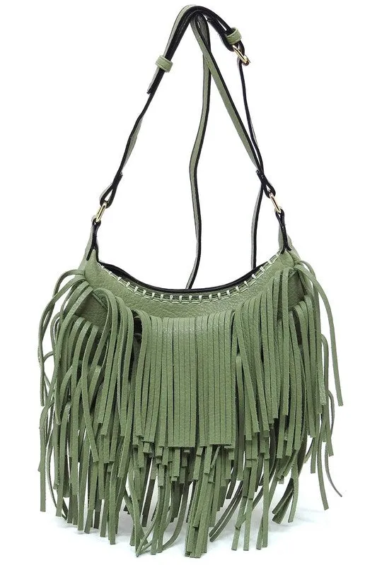 Fringe Hobo Crossbody