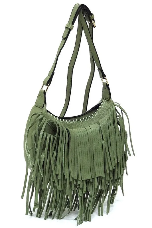Fringe Hobo Crossbody