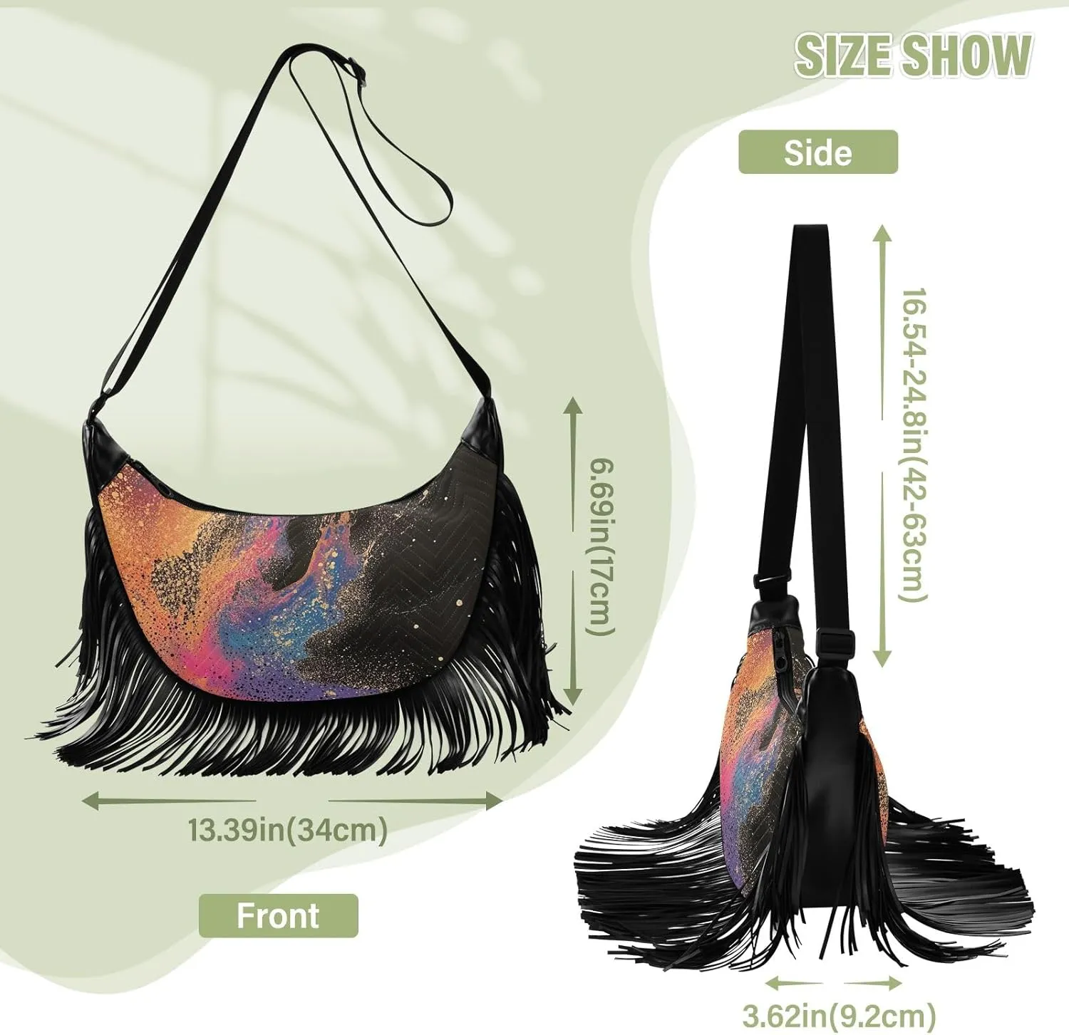 Fringe Purse Cross Body Tassel Purses for Women Western Fringe Purse Hippie Purses for Women Crossbody