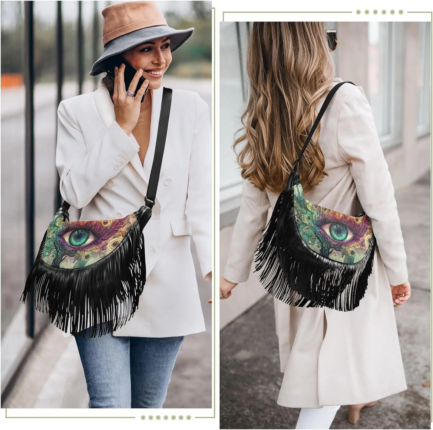 Fringe Purses for Women Western Crossbody with Tassel Boho Handbags for Women Western Crossbody Purses
