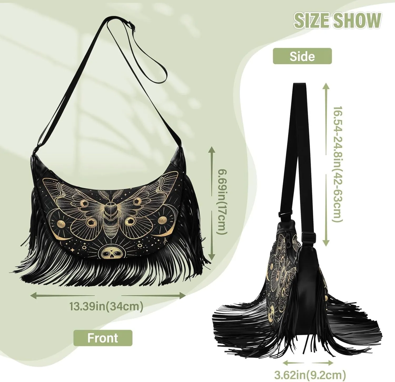 Fringe Purses for Women Western Crossbody with Tassel Boho Handbags for Women Western Crossbody Purses