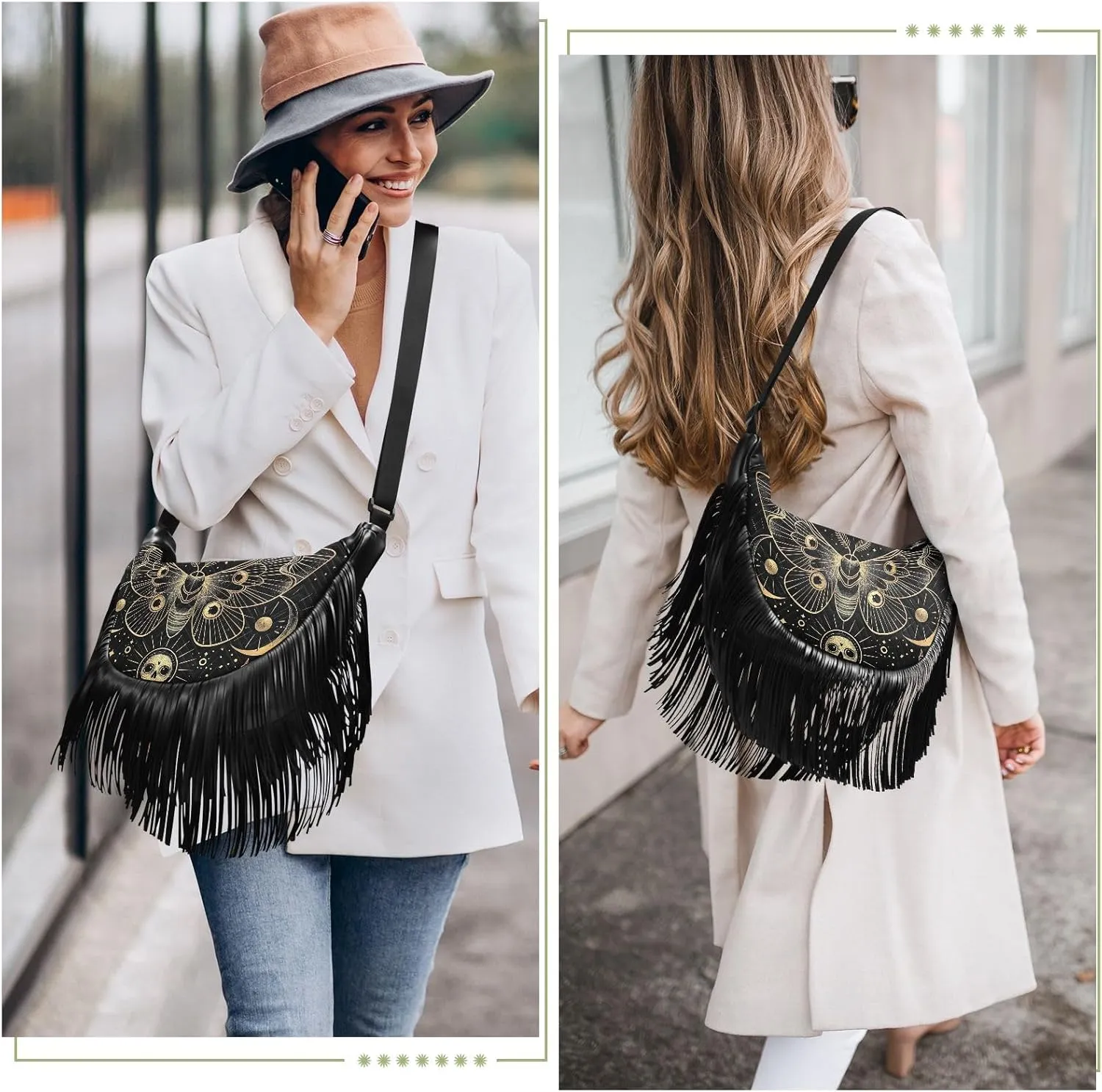Fringe Purses for Women Western Crossbody with Tassel Boho Handbags for Women Western Crossbody Purses