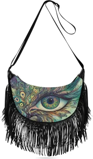Fringe Shoulder Bags for Women Handbag with Tassel Boho Leather Purse Hippie Purse