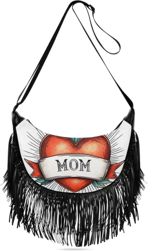 Fringe Shoulder Bags for Women Handbag with Tassel Boho Leather Purse Hippie Purse
