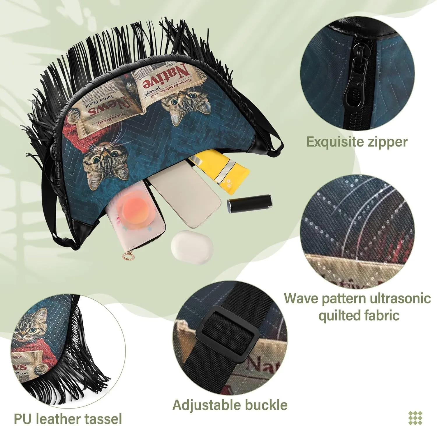 Fringe Shoulder Bags for Women Handbag with Tassel Boho Leather Purse Hippie Purse