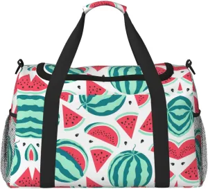 Fruits Watermelon print Large Canvas Travel Duffel Bag Weekender Bags for Women Overnight Bag Carry On Tote Bag