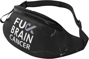 Fuck Brain Cancer Crossbody fanny pack for men and women, ideal for travel, sports and running, Black, 7210N-