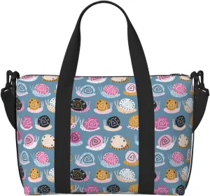 Funny Doodle Snails Travel Duffle Bag For Women Men Weekender Overnight Bag Gym Bag For Women, Carry On Airport Bag, Travel Tote Bag With Strap For Gym Travel Business Trips