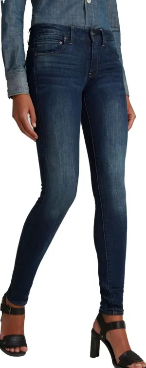 G-Star Raw Women's Midge Zip Mid Rise Skinny Fit Jeans, Dark Aged, 31W x 36L