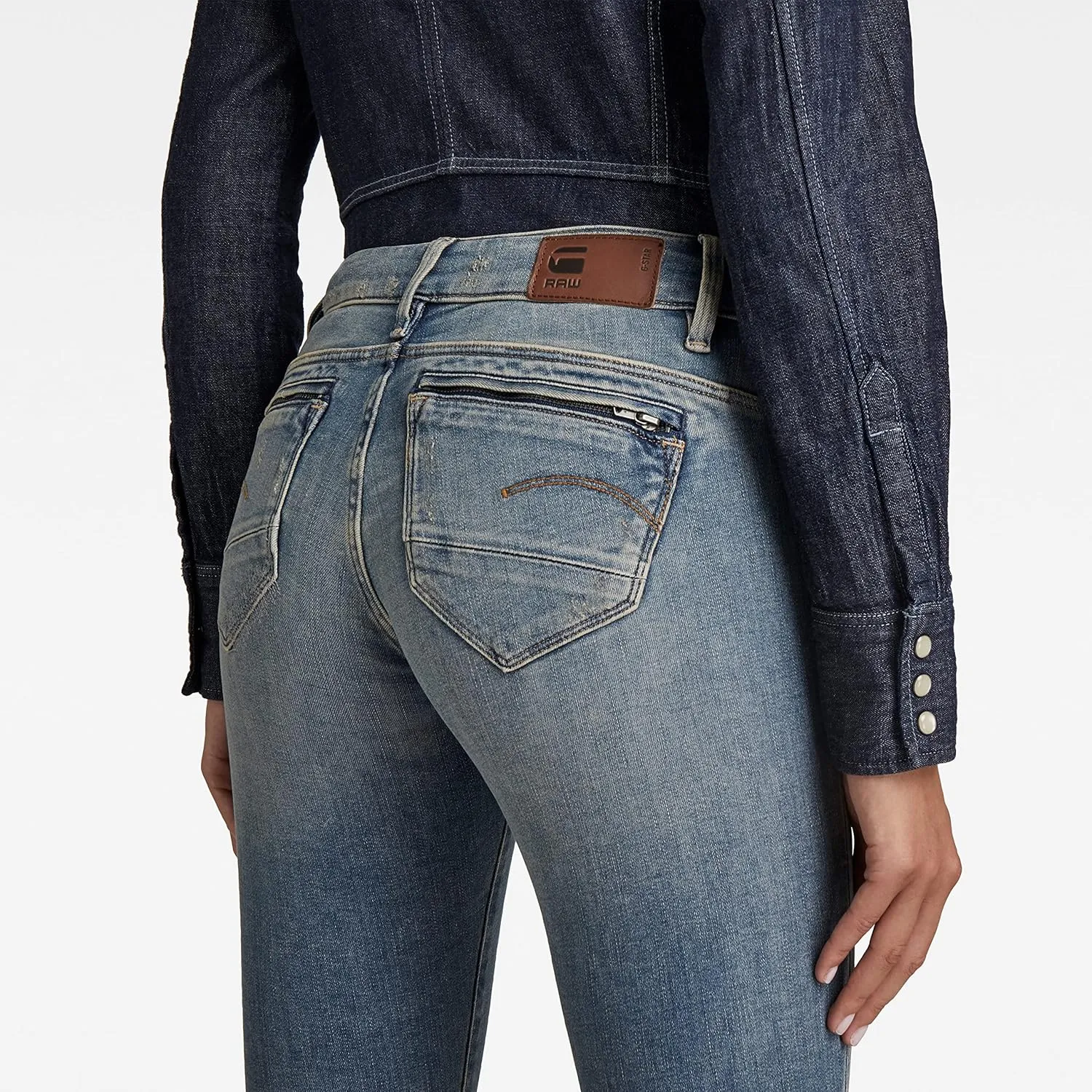 G-STAR Women's Midge Zip Mid Rise Skinny Fit Jeans