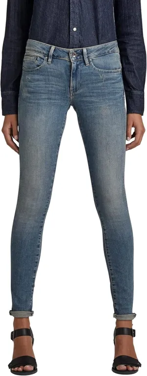 G-STAR Women's Midge Zip Mid Rise Skinny Fit Jeans
