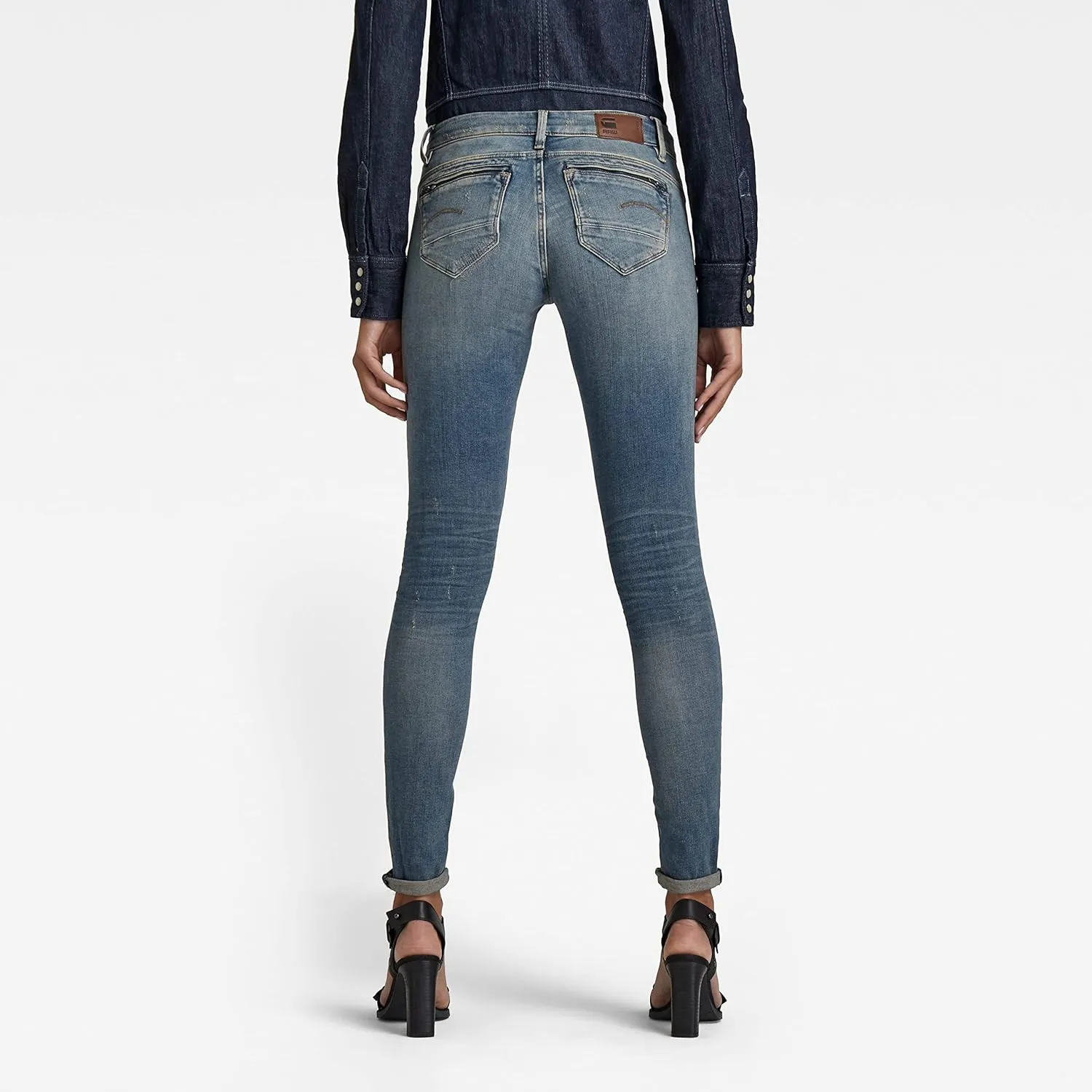 G-STAR Women's Midge Zip Mid Rise Skinny Fit Jeans