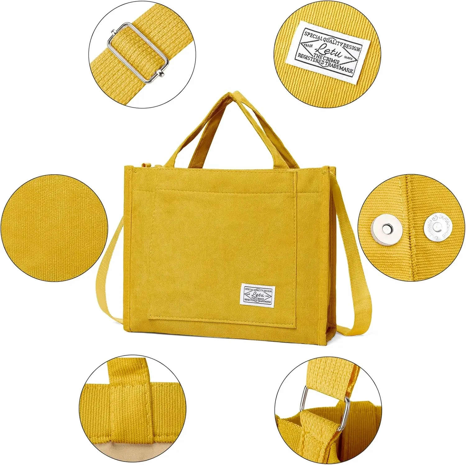 GAEKEAO Corduroy Tote Bag for Women Hobo Crossbody Bag Purse Shoulder Handbags Satchel Bag