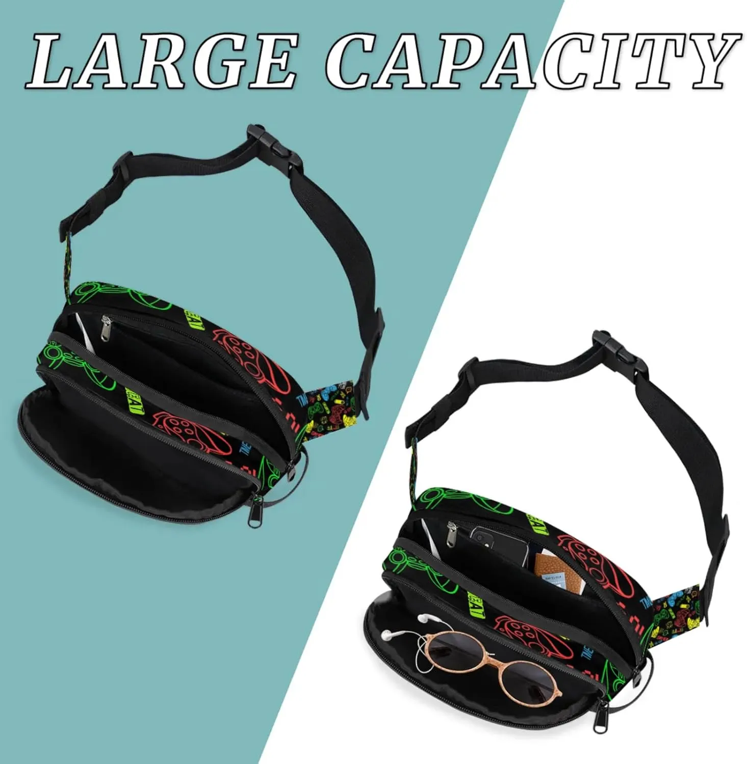 Game Fanny Packs Belt Bag Fashion Crossbody Bag Bum Bag Waist Bag with Adjustable Strap for Outdoors Workout Casual Traveling Running Hiking Cycling