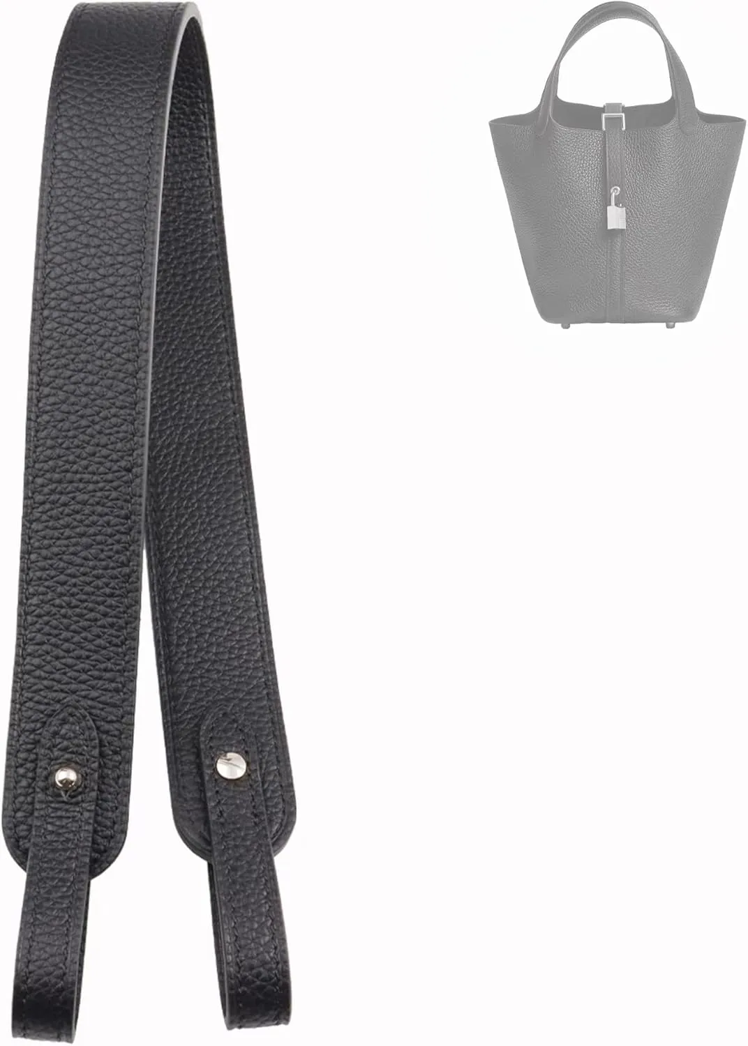 Genuine Leather Purse Strap for Picotin/Lindy/Evelyne Bags Togo Leather Shoulder Straps Replacement for Handbag