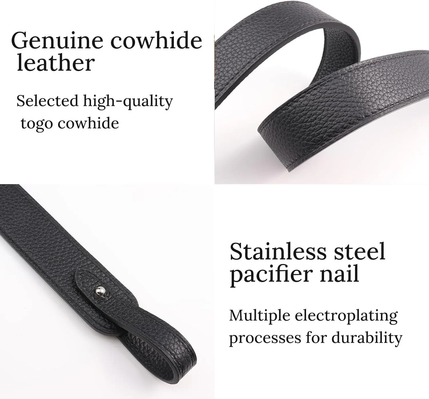 Genuine Leather Purse Strap for Picotin/Lindy/Evelyne Bags Togo Leather Shoulder Straps Replacement for Handbag