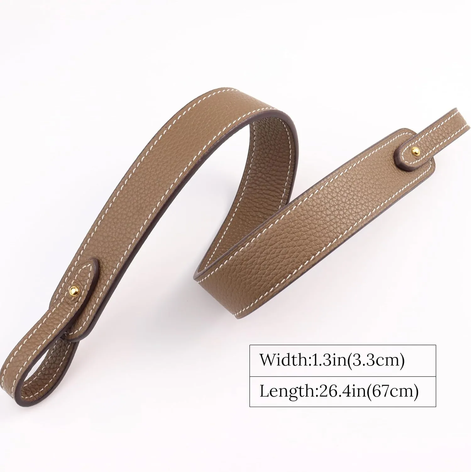 Genuine Leather Purse Strap for Picotin/Lindy/Evelyne Bags Togo Leather Shoulder Straps Replacement for Handbag