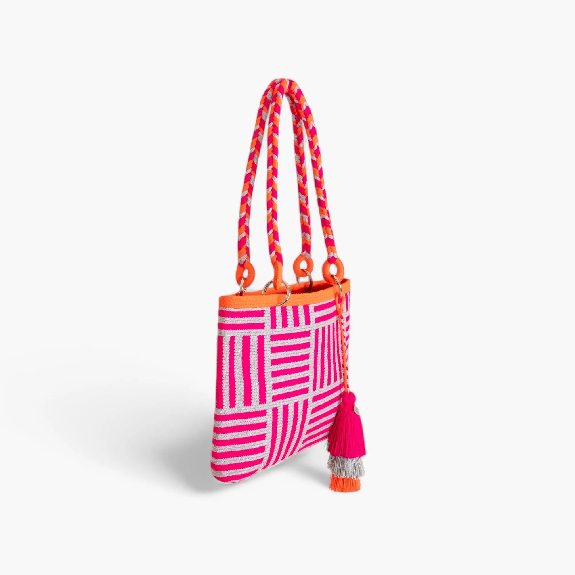 Geometric oval shoulder bag | Magenta