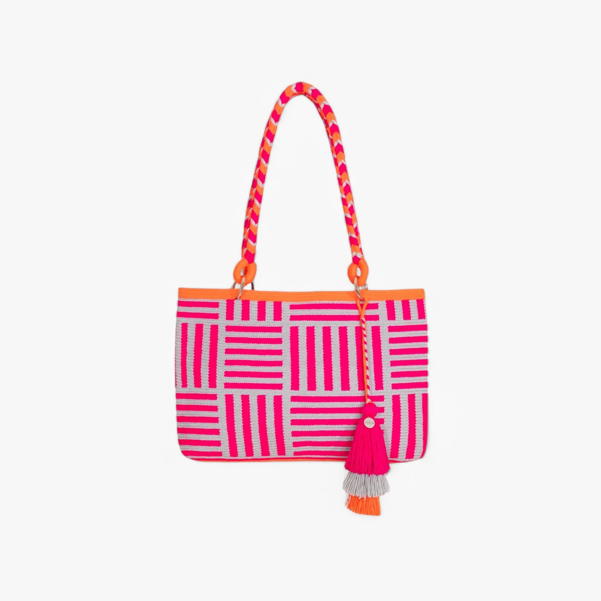 Geometric oval shoulder bag | Magenta