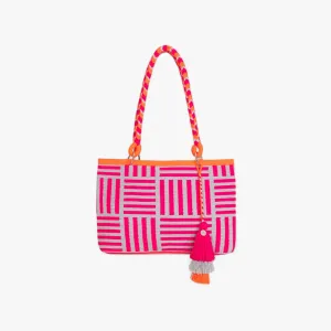 Geometric oval shoulder bag | Magenta