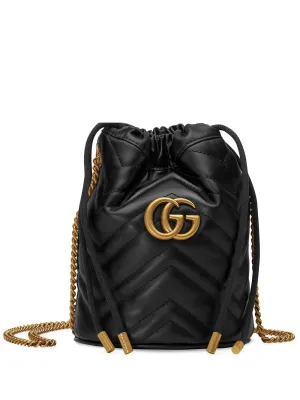 Gg marmont mini leather bucket bag