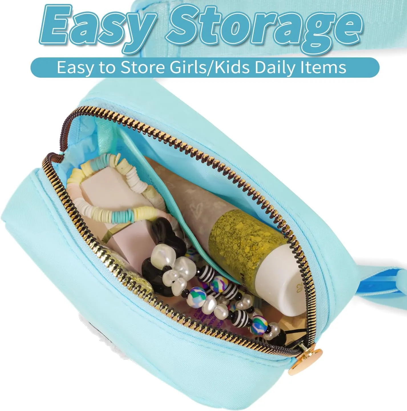 Gifts for Girls Teens Kids - Mini Belt Bag Crossbody Bag - Birthday Gifts for Daughter Sister Her,Teen Girl Essentials,Travel Essentials,Cute Teen Trendy Stuff - Blue,S