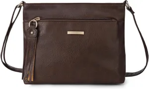 Gladdon Tassels Crossbody Bags for Women Medium Size Leather Shoulder Purse Trendy Soft Travel Shoulder Handbags