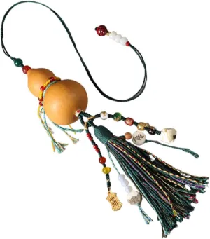 GLEAVI Unique Car Interior Accessories Car Gourd Tassel Hanging Ornament Rearview Mirror Decor Handbag Tassel Decoration
