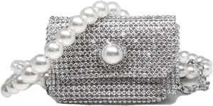 Glitter Mini Fanny Pack Rhinestone Crossbody Coin Purse Waist Bag Wallet Party Bag For Women and Girls