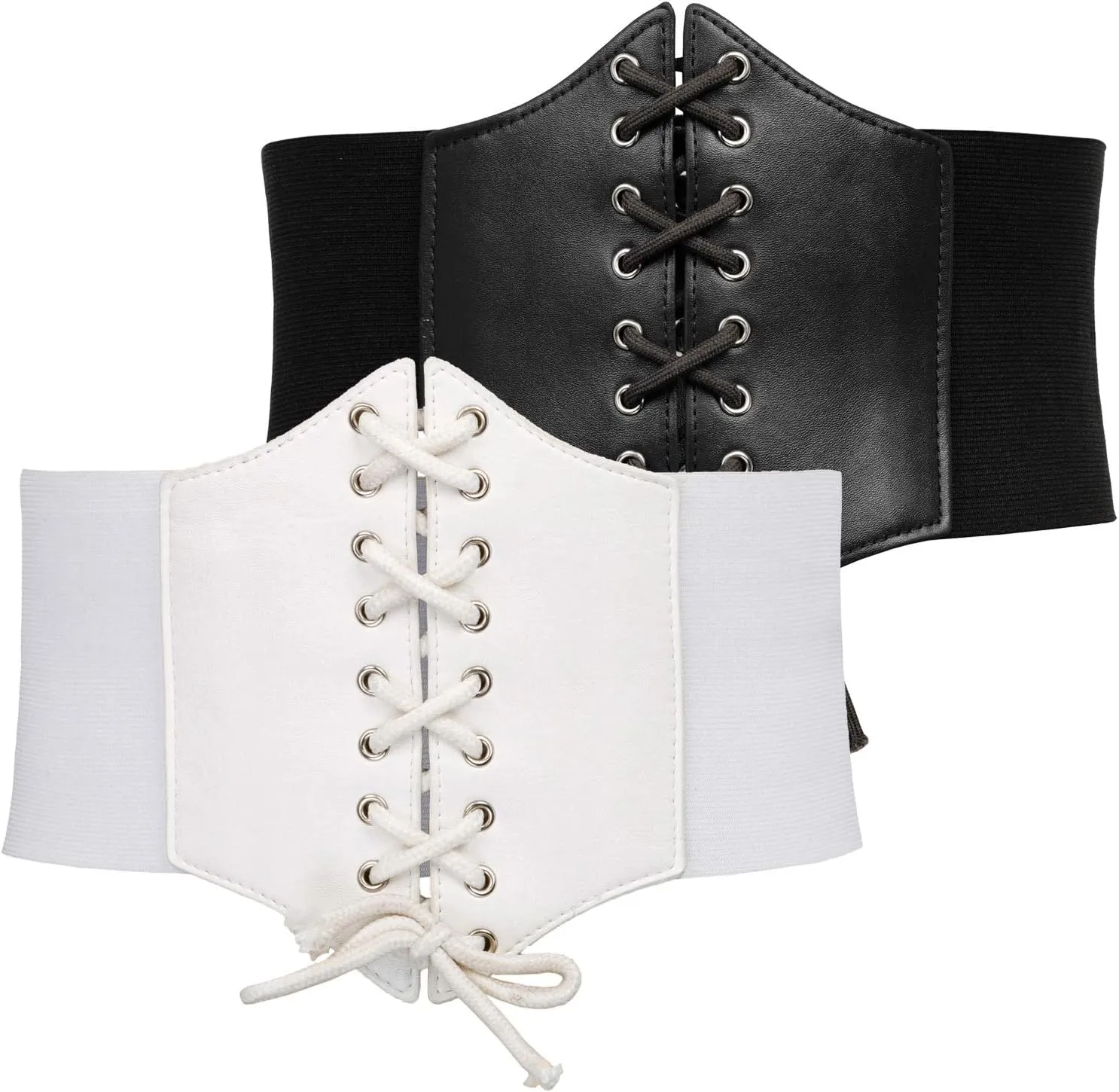 GRACE KARIN Lace-up Cinch Belt Tied Corset Elastic Waist Belt 2 Piece