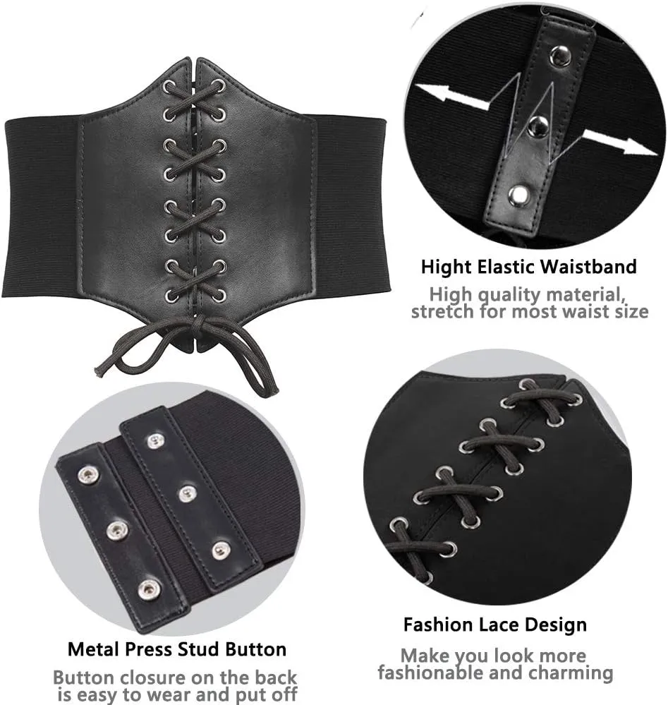 GRACE KARIN Lace-up Cinch Belt Tied Corset Elastic Waist Belt