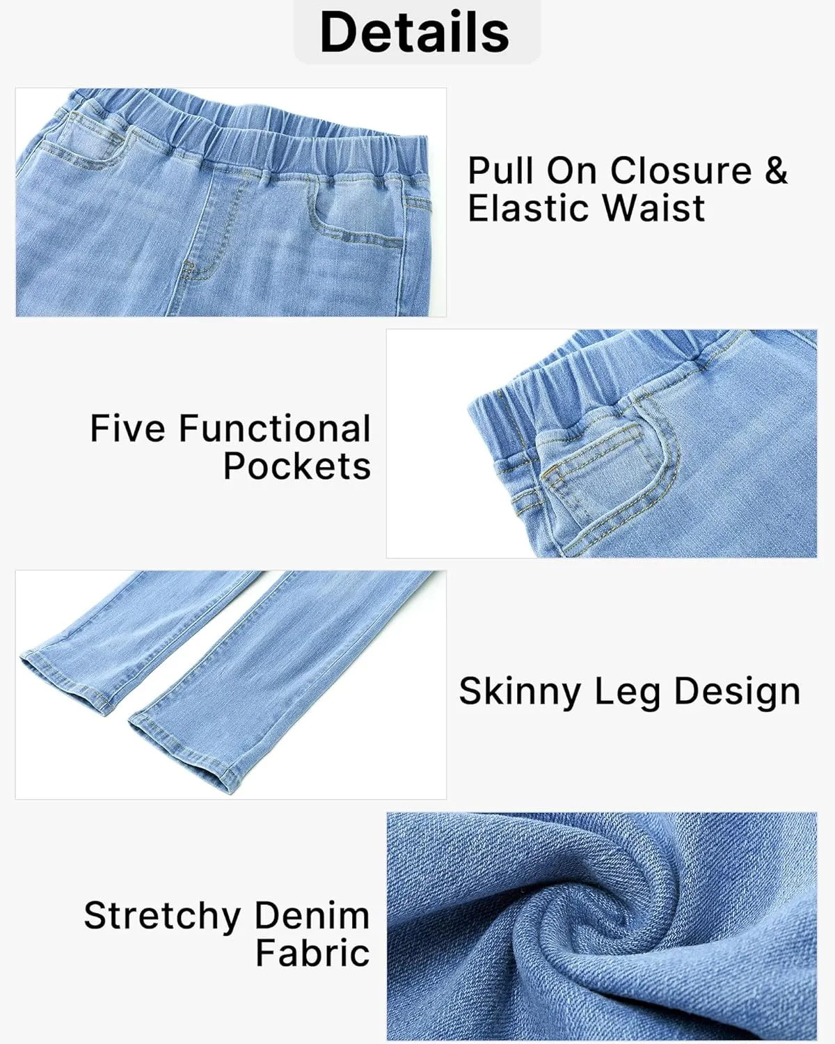 GRAPENT Pull On Jeans for Women High Waisted Skinny Capri Pants Trendy Stretch Denim Cropped Jeans Crop Jeggings Capris