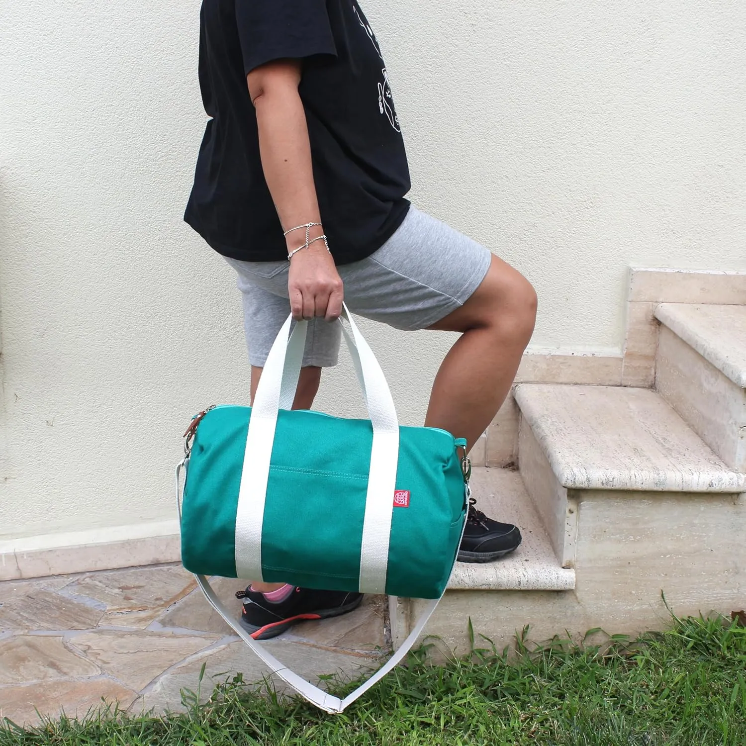 Green Duffle Bag, Canvas Duffel Bag, Waxed Duffle Bag, Eco Duffle Bag, Organic Cotton Bag, Zippered Duffel Bag, Groomsmen Bags, Cute Gym Bag (Waxed Canvas)