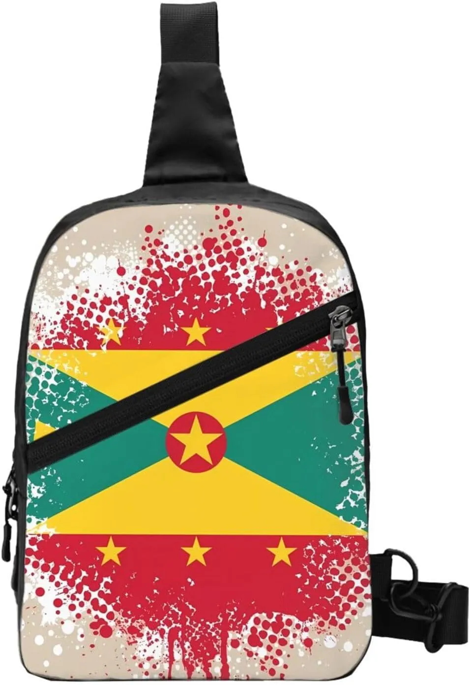 Grenada Flag Packable Crossbody Bag Portable Sling Bags Foldable Travel Daypack Reusable Sports Shoulder Backpack Diagonally Chest Bag for Workout
