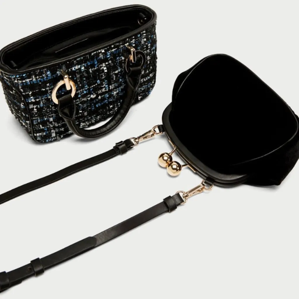 Grey and Black Handbag Edith