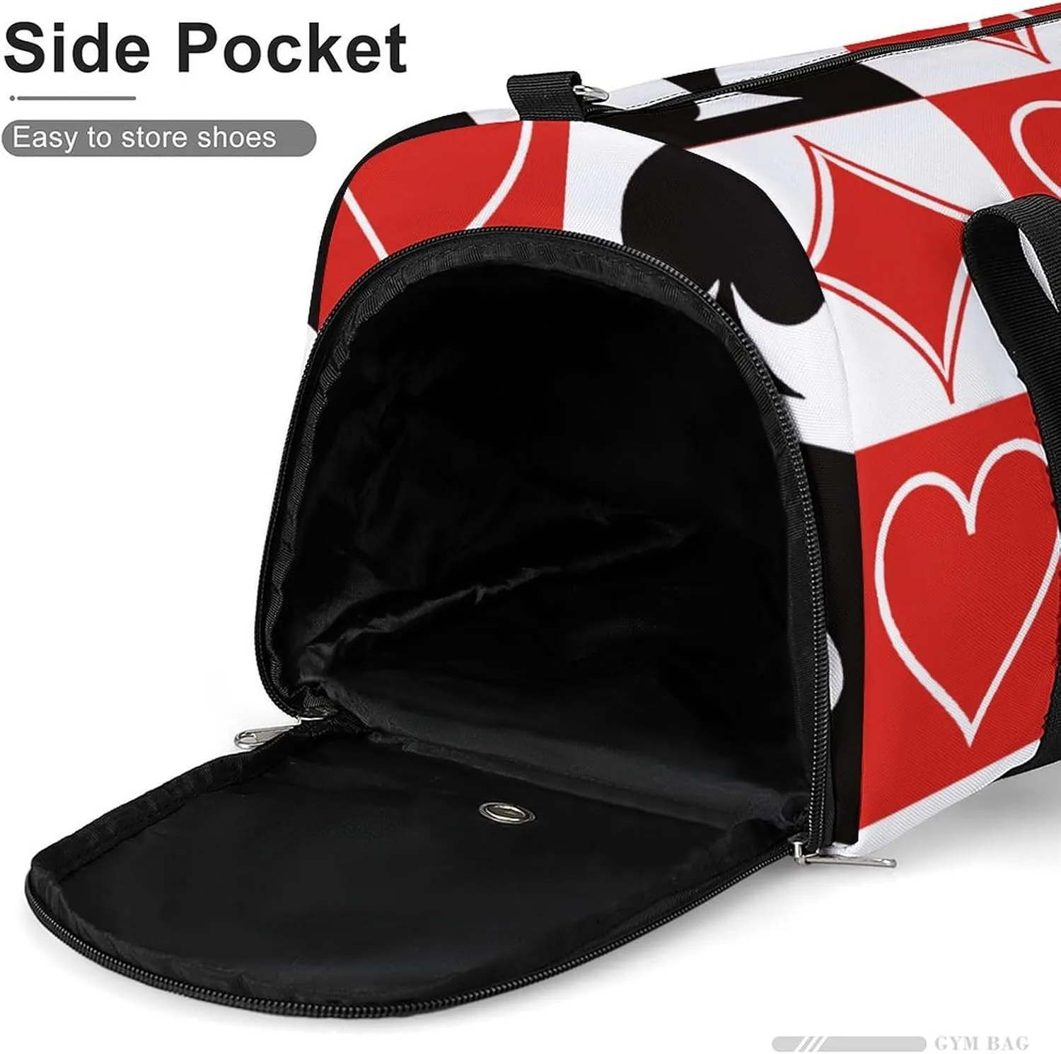 Grid Poker Playing Cards A Fitness Bag with Large Storage Space Is Suitable for Portable Outdoor Use