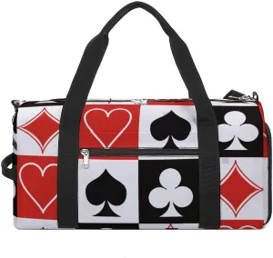 Grid Poker Playing Cards A Fitness Bag with Large Storage Space Is Suitable for Portable Outdoor Use