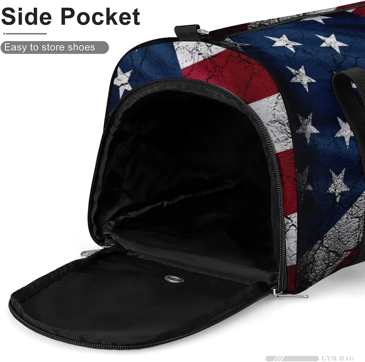 Grunge USA Flag A Fitness Bag with Large Storage Space Is Suitable for Portable Outdoor Use