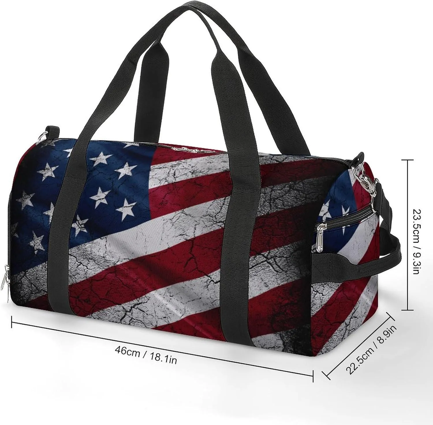 Grunge USA Flag A Fitness Bag with Large Storage Space Is Suitable for Portable Outdoor Use