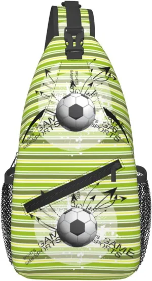 Grungy Soccer And Arrows Sports Game Chest Sling Bag Crossbody Shoulder Backpack Bag Gym Cycling Daypack Travel Hiking Cross Bag