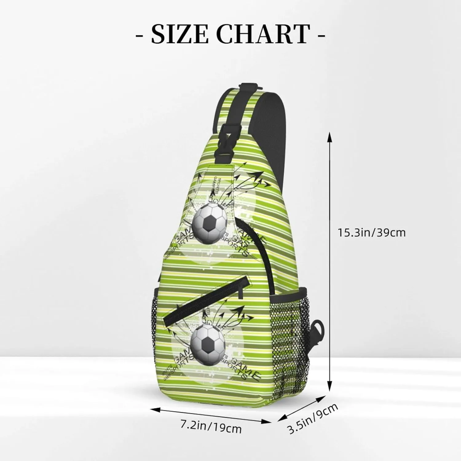 Grungy Soccer And Arrows Sports Game Chest Sling Bag Crossbody Shoulder Backpack Bag Gym Cycling Daypack Travel Hiking Cross Bag