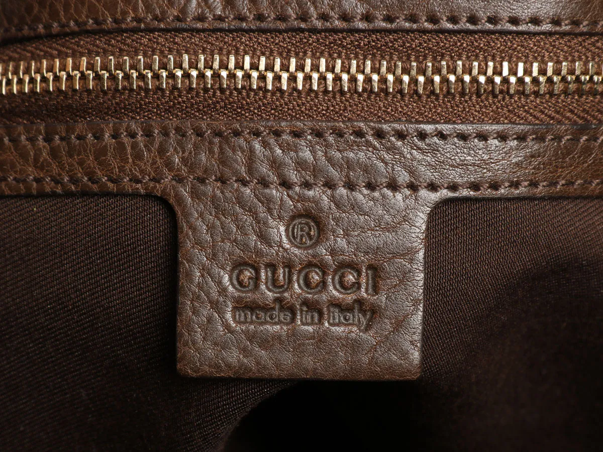 Gucci Brown Snakeskin Stud Hobo