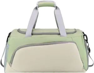 Gym Bag for Women with Shoe Compartment, Travel Duffle Bag Weekender Bag Overnight Bag Carry on Bag Gym Tote Bag for Swimming Yoga Hospital Holdalls (White Green)