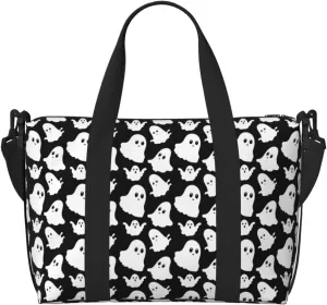 Halloween Cartoon Ghost Travel Duffle Bag For Women Men Weekender Overnight Bag Gym Bag For Women, Carry On Airport Bag, Travel Tote Bag With Strap For Gym Travel Business Trips