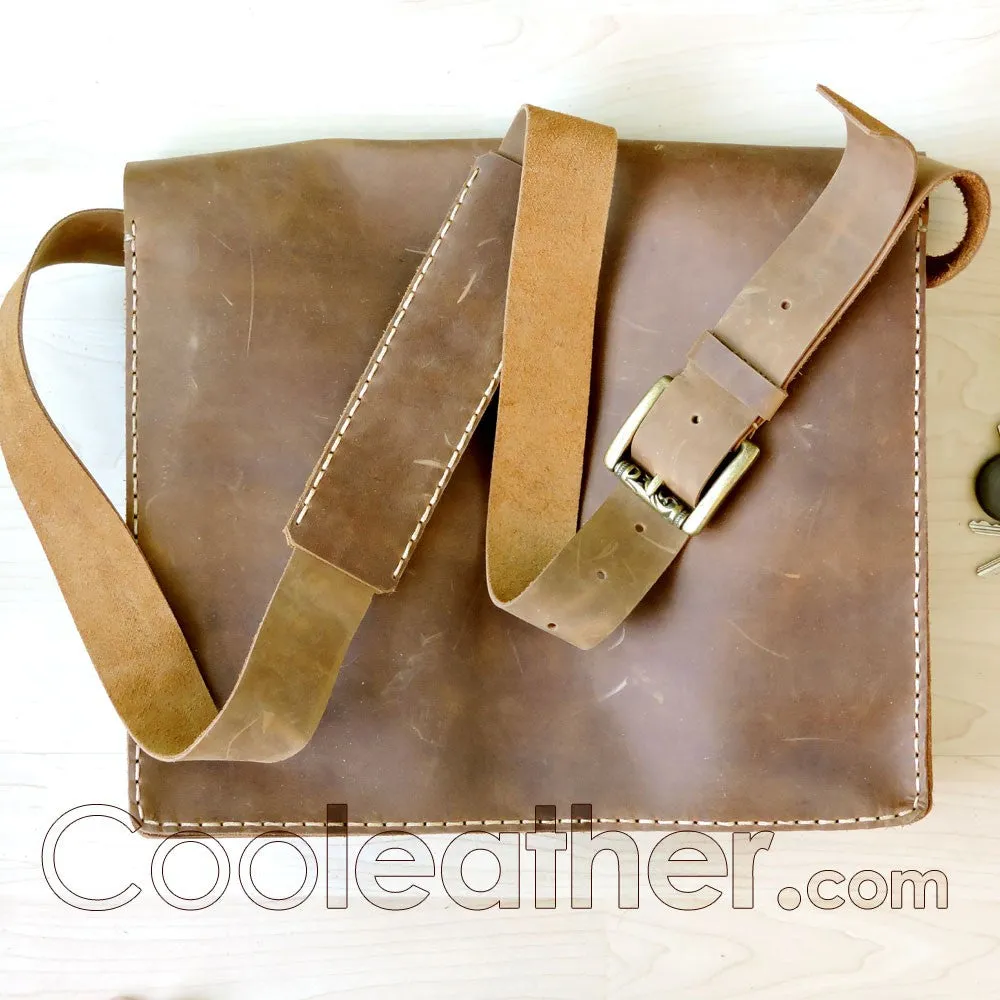 Hand Stitched Leather Messenger Bag