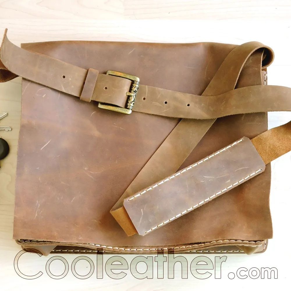 Hand Stitched Leather Messenger Bag