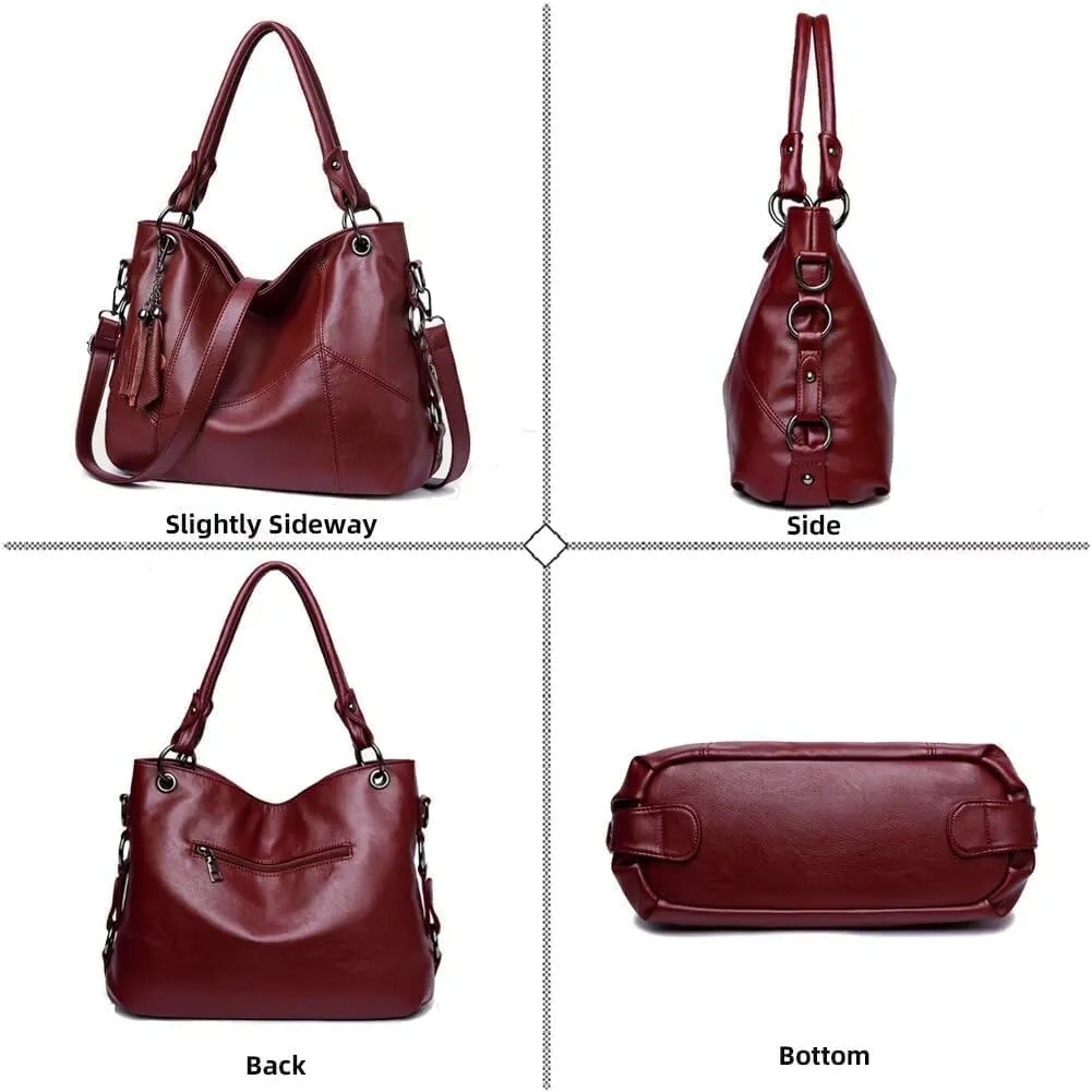 Handbag Satchel for Women Multi-pockets Crossbody Bag Vintage Tote Top Handle Bag Shoulder Bag Hobo Purse
