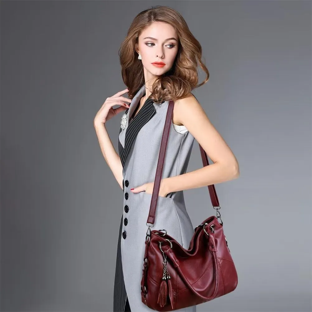 Handbag Satchel for Women Multi-pockets Crossbody Bag Vintage Tote Top Handle Bag Shoulder Bag Hobo Purse
